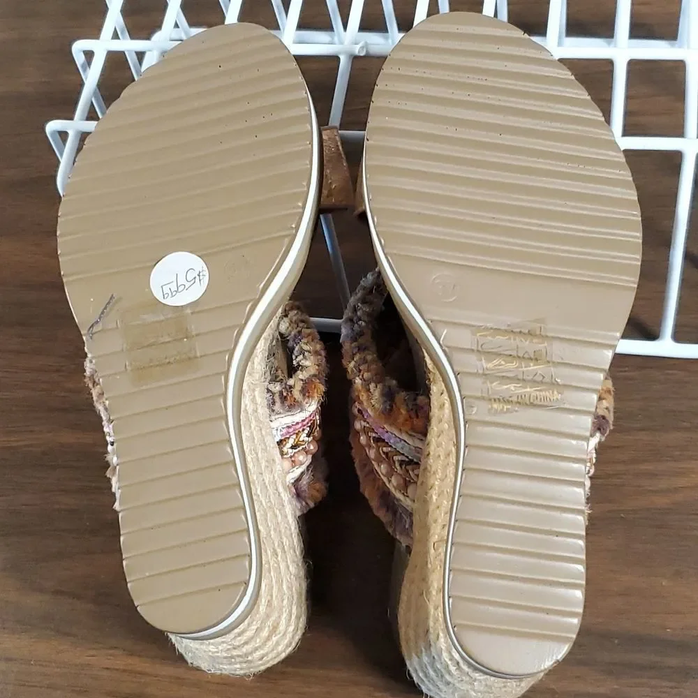 Patrizia‎ by Spring Step Kowaru Tassel Espadrille Wedge Sandals Shoes 37